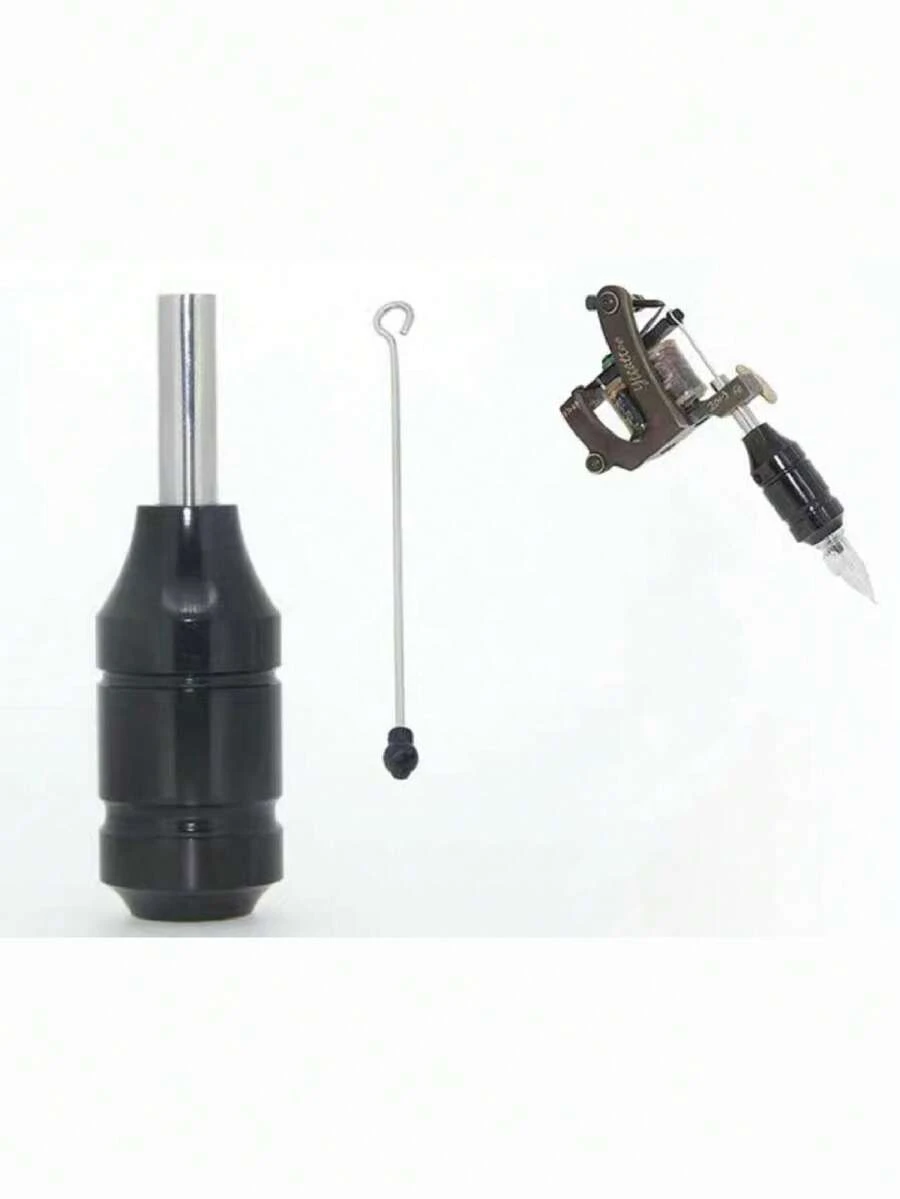Mango de tatuaje fijo de aluminio de 25 mm Para usar con agujas de tatuaje de una pieza. - Negro - Ver 1