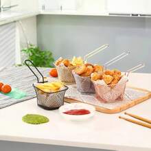 1/2入組迷你薯條籃，零食炸籃，瀝油炸籃，西餐炸雞籃，薯條籃，廚房工具 - 彩色 - 查看 3