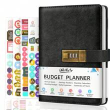 WEMATE Planificateur de budget, planificateur de budget et organisateur de factures mensuelles avec verrou pour gérer votre argent efficacement, planificateur financier/livre de comptes non daté, commencez à tout moment, 8,5" x 5,8"