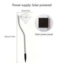 4 piezas Luz solar LED de cristal en forma de arco para jardín, adecuada para hermosos caminos y céspedes al aire libre