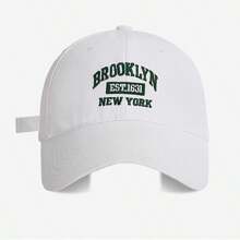 1 pièce Casquette de baseball à visière incurvée, design avec lettres brodées, convient pour une utilisation quotidienne au printemps et en été, style casual de rue