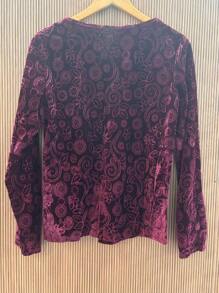 Women Tops - 酒紅色 - 查看 2