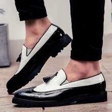 Men's Soft And Comfortable Fringed Loafers For Casual, Business, Social Events, Parties, Weddings And Versatile Look - Black - View 4