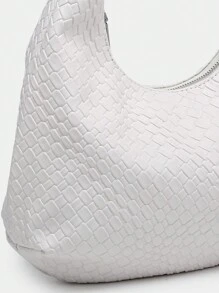 Bolsa feminina retrô minimalista de crochê imitação de concha de couro sintético angorá vermelho estampa de leopardo bolsa de ombro/axila, adequada para passeios, encontros, deslocamentos