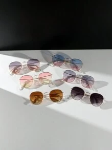6副/套 优雅渐变色时尚眼镜，适合日常、通勤、旅行 - 波西米亚系列 万圣节 夏季海滩度假、户外活动、旅行 - 彩色 - 查看 3