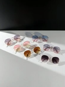 6副/套 优雅渐变色时尚眼镜，适合日常、通勤、旅行 - 波西米亚系列 万圣节 夏季海滩度假、户外活动、旅行 - 彩色 - 查看 2