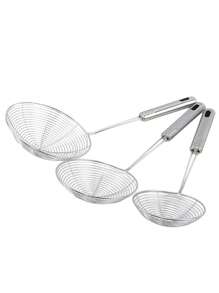 1 件，滤勺，带手柄的不锈钢丝撇渣勺，厨房蜘蛛滤网，家用煎炸撇渣勺，油炸食品厨房烹饪工具，厨房用品，厨房小工具 - 彩色 - 查看 1