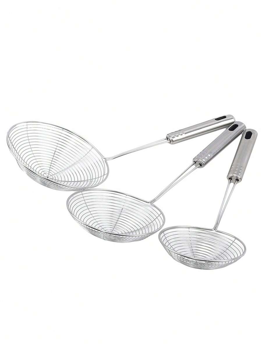 1 件，滤勺，带手柄的不锈钢丝撇渣勺，厨房蜘蛛滤网，家用煎炸撇渣勺，油炸食品厨房烹饪工具，厨房用品，厨房小工具 - 彩色 - 查看 1