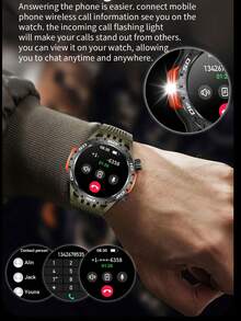 Reloj deportivo inteligente de exteriores HT22 con función de brújula, linterna, contador de pasos, función de llamada - Multicolor - Ver 4