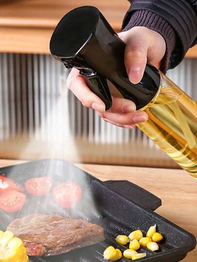 Pump Style Oil Sprayer Bottle, Transparent Dispenser Bottle For Barbecue Kitchen Cooking