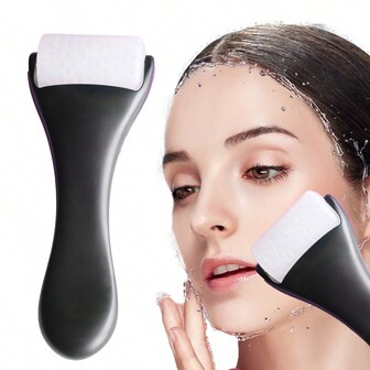 1 st svart ansiktsskönhetsmassage isrulle, ansiktslyftning och åtstramning kylterapi, present till kvinnor, hemspa hudvård