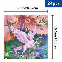 24pcs Unicorn Party Plates And Napkins Birthday Party Supplies Decoration Tableware For 24 Guests - Multicolor - View 5