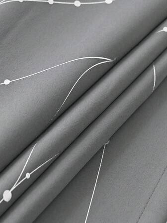 1 件深灰色遮光窗帘，带银箔彗星图案，涤纶面料现代风格窗帘，适用于家庭卧室和客厅，适合小窗户