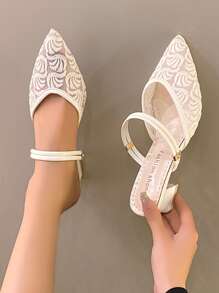 Women Summer 2024 New Style Fairy Fashionable Mid-Heel & Thick-Heel Closed Toe Sandals, Two-Way Wear Shoes