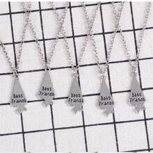 5pcs/Set Best Friend Necklaces, Creative Pentagram Pendant Alloy Accessories, Friendship Necklaces For Men & Women, Best Friend Alloy Pendant, Letter Necklace BFF Jewelry Gift