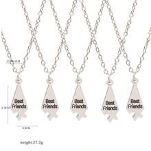 5pcs/Set Best Friend Necklaces, Creative Pentagram Pendant Alloy Accessories, Friendship Necklaces For Men & Women, Best Friend Alloy Pendant, Letter Necklace BFF Jewelry Gift