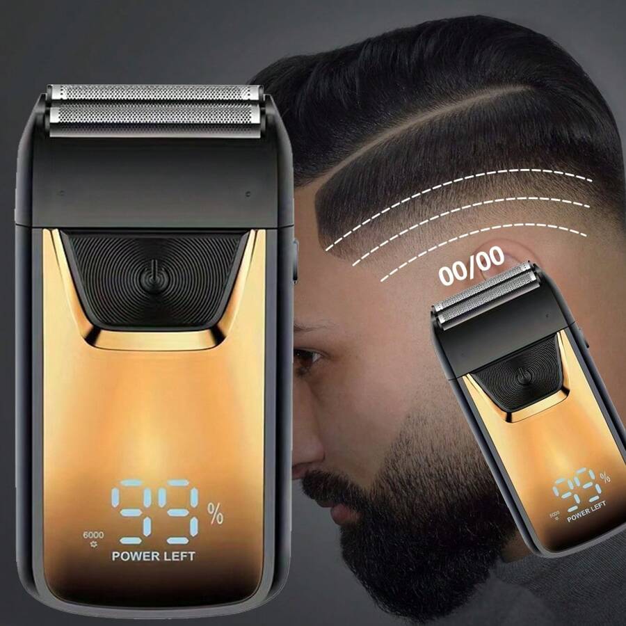 Hair Shaver Double Blades Shaver Electric Shaver Razor For Men Close Bald Head Barber Shaver Trimmer Cordless,Professional Rechargeable Shaver/Shaper,Ultra-Close Shave