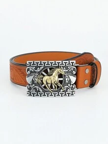 1pc Ladies Floral Embossed Casual Vintage Belt