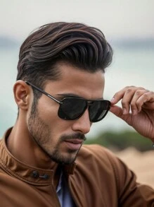 1 buc ochelari de soare polarizați cu ramă mare vintage, pentru bărbați, femei, pentru exterior, petrecere, vacanță, călătorie, condus pentru vacanță de vară la plajă, exterior, călătorie