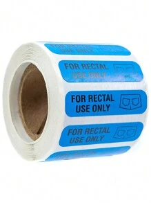 500pcs/Roll FOR RECTAL USE ONLY Sticker Labels Waterproof Blue PVC Novelty Stickers - Blue Black Text - View 11