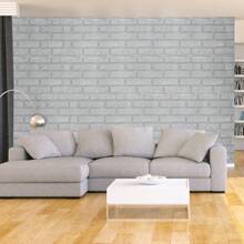 FXLTSBL Wall Panels Self-Adhesive 10 Pieces 3D 35 X 35 Cm Brick Wallpaper Stone Look Wall Sticker Waterproof Wall Wallpaper For Kitchen Bedroom Bathroom Living Room - 銀色 - 查看 5