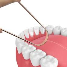 不鏽鋼玫瑰金舌頭刮舌護理工具，可減少口臭和清潔舌頭，配置布袋，便於攜帶，男女適用 - 玫瑰金 - 查看 5