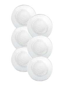 Set Of 6 Transparent Round Shallow Plates 23cm Primavera - 無色 - 查看 2