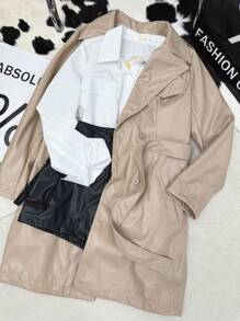 Women Trench Coats - Caqui - Ver 2