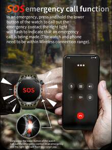 Reloj deportivo inteligente de exteriores HT22 con función de brújula, linterna, contador de pasos, función de llamada - Multicolor - Ver 5