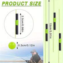 25 piezas de topes de boyas para flotadores de pesca, topes de boyas con nudos corredizos y cuentas para pesca - Verde - Ver 4