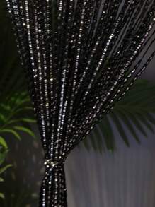 Sparkly Silver Wire Thick Door Curtain For Home Decoration, With Tassel And Partition Design
