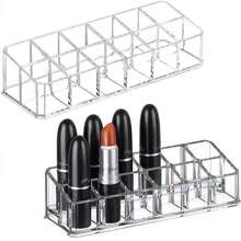 1/2/4 chiếc 12 Son môi Acrylic trong suốt dạng lưới, Son bóng, Giá trưng bày lưu trữ, Hộp lưu trữ hoàn thiện son môi, Cho kỳ nghỉ bãi biển, Bộ sưu tập phòng tắm, Bộ sưu tập phòng ngủ, Sức chứa lớn - Trong sáng - Xem 4