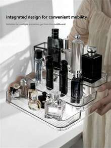 1pc Transparent Triple-Layer Perfume & Fragrance Storage Rack For Desktop, Cosmetic Display Stand, Suitable For Women To Showcase Perfume - Clear - View 5