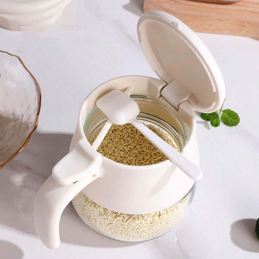 Kitchen Spice Box Home Set Combination Highly Attractive Salt Shakers Glass Spice Jars Full Set Of Storage Supplies - White - View 1