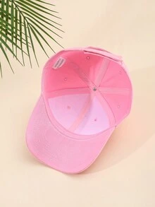 Gorra deportiva ligera y elegante para mujer, de color rosa, con diseño en forma de flor decorado con diamantes de imitación y con funcionalidad de protección solar - Rosa - Ver 5