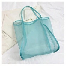 Túi đeo vai lưới trong suốt kiểu dáng đơn giản thời trang nhẹ du lịch dung tích lớn túi đựng đồ đi biển túi mua sắm - Nhiều màu - Xem 6