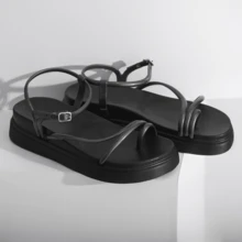 Women Flat Sandals - màu đen - Xem 2