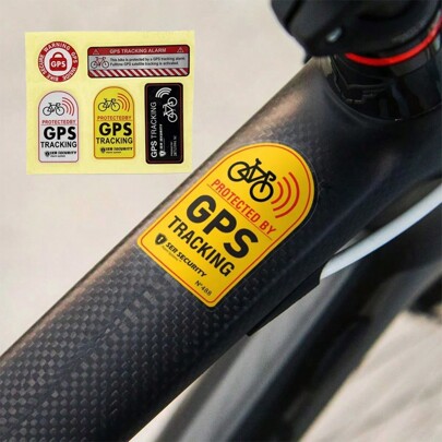 WARNING Bicycle Sticker Anti-Theft Decal For Bike Scooter Car Motorcycle Protected By GPS TRACKING Alarm Sticker Reflective