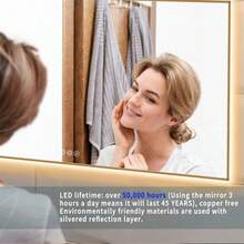 ExBrite 84" X 36" LED Mirror Bathroom Vanity Mirror With Back Light Wall Mount Anti-Fog Memory Large Adjustable Vanity - Gương - Xem 6