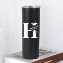 1pc, 20oz Double Wall Stainless Steel Vacuum Insulated Cup, Perfect For Home Or Office, Straight-Sided Coffee Mug, Ideal Gift For Female Friends - Black - View 16