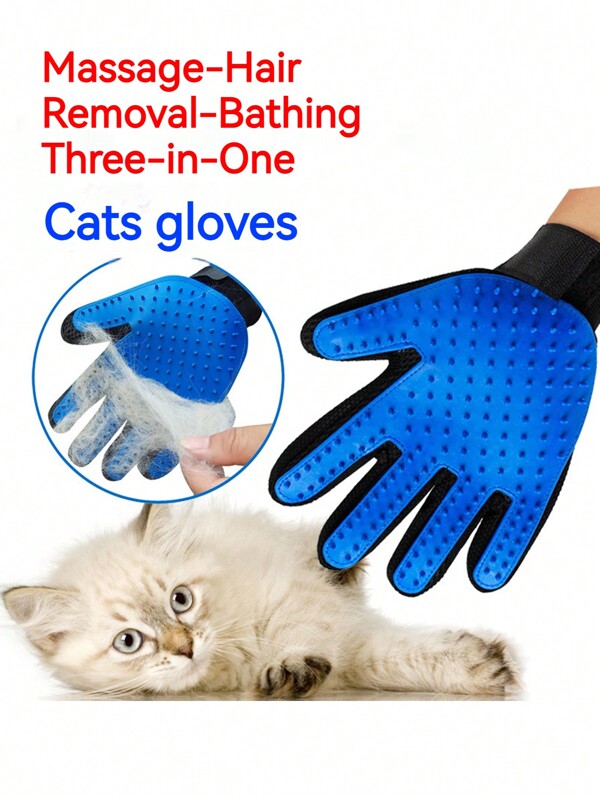Gant de massage pour animaux de compagnie 3 en 1 pour le bain, le toilettage et l\"épilation
