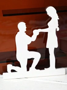 1 件硅胶模具，求婚情侣茶灯座插入物，创意婚礼装饰，烛台铸造树脂石膏模具情人节 - 白色 - 查看 6