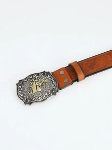 1pc Ladies Floral Embossed Casual Vintage Belt