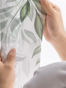 Rèm cửa in hoa và cây xanh cho gia đình, văn phòng và phòng học - màu xanh lá - Xem 8