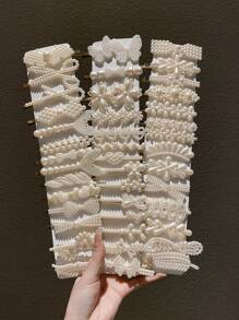 6/12/18 Stück Damen Stil, modisch und elegant, süß, funkelnd, mit Strass und Kunstperlen, Schmetterling und Blumen Formen, Multi Version Haarklammern Set, geeignet für Alltag und Party, Damen Haarzubehör, empfohlene Geschenke, Haarklammern, Haarspangen, Haarclips, Haarspangen, Kopfschmuck - Verschiedenfarbig - Übersicht 1