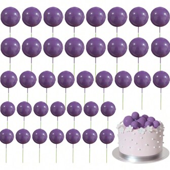 10 Pieces Of Colorful Ball Cake Decoration, Purple Ball Cake Decoration Plugins, Ornaments, Baking Decorations,Christmas