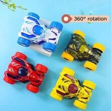 1 pieza Coche de juguete de inercia para niños, Coche de carreras de conducción inercial que rota 360°, Regalo de juguete para niño - Multicolor - Ver 4