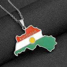 1 Stück Edelstahl Landkarte Anhänger Halskette Von Ghana Liberia Jamaika Und Guinea, Paar Halskette Für Männer Und Frauen