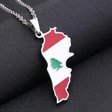 1 Stück Edelstahl Landkarte Anhänger Halskette Von Ghana Liberia Jamaika Und Guinea, Paar Halskette Für Männer Und Frauen