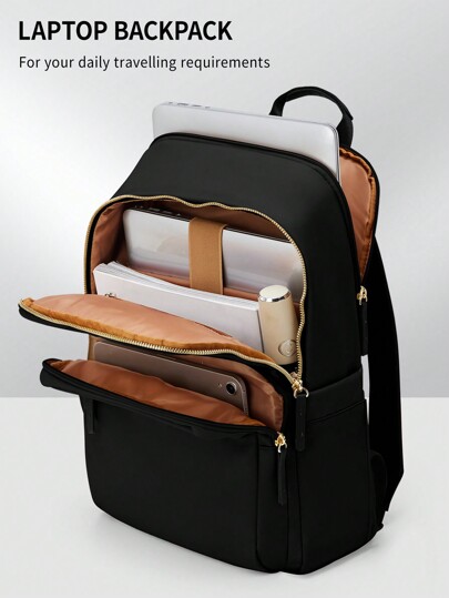 Mochila para portátil para mujeres que cabe laptops de 14/15 pulgadas, bolso de viaje impermeable y ligero de moda para trabajo, negocio, maestros, enfermeras y computadoras, mochilas elegantes para damas y niñas, mochila escolar para niñas. Se envían al azar las versiones nuevas y antiguas.